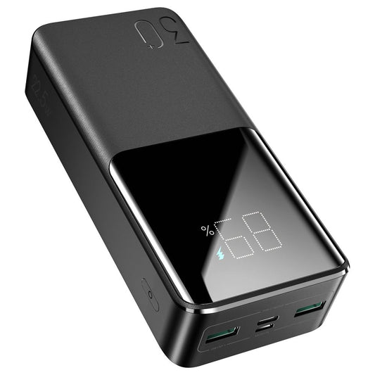 Batería Externa Joyroom JR-QP193, 30000mAh, 22.5W, QC + PD, 1 x USB-C - 2 x USB-A, Negra