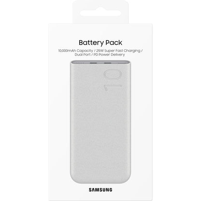 Batería externa Samsung, 10000mAh, 25W, PD, 2 x USB-C, Beige EB-P3400XUEGEU