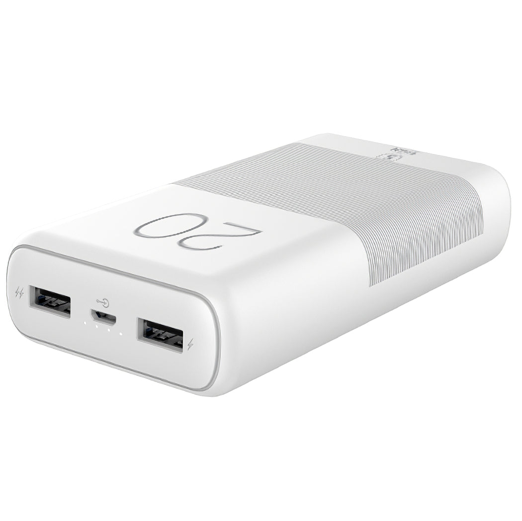 SiGN Batería externa potente, 20000mAh, 10W, 2 x USB-A, Blanco SNPB-20WH