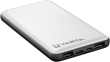 Batería externa Varta Energy, 10000mAh, 15W, 2 x USB-A - 1 x USB-C, Blanco