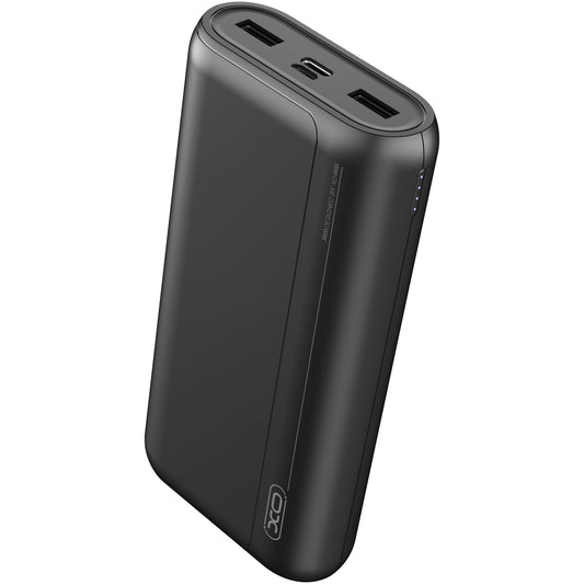 Batería Externa XO Design PR127, 20000mAh, 22.5W, QC + PD, 1 x USB-C - 2 x USB-A, Negra