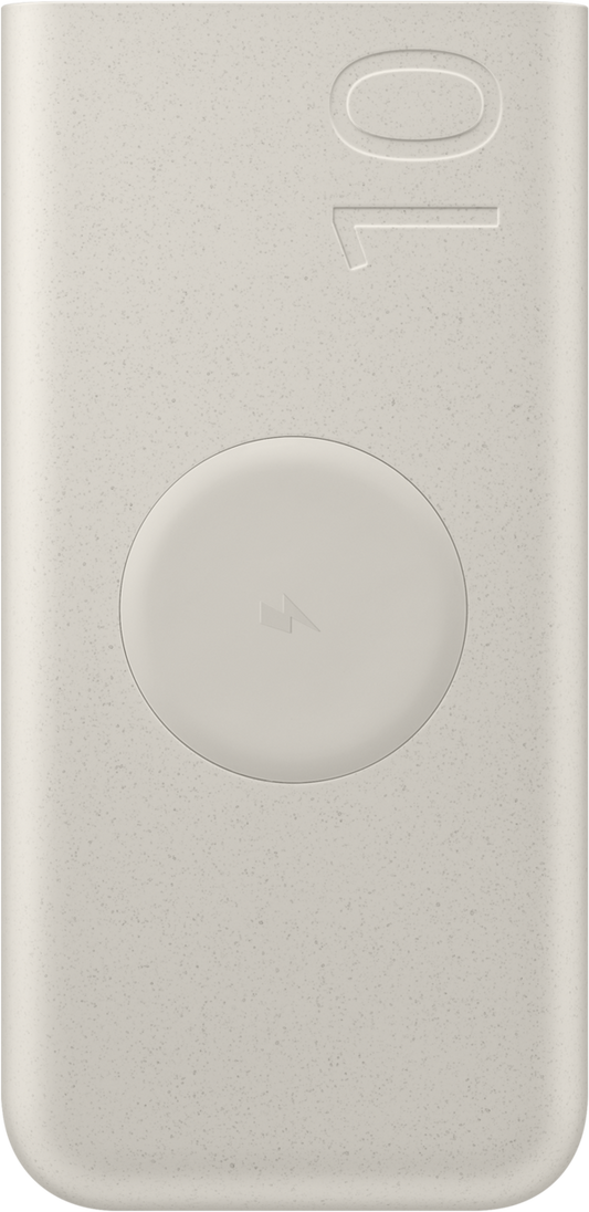 Batería externa Samsung, 10000mAh, 25W, PD + FQI, 1 x QI - 2 x USB-C, Beige EB-U2510XUEGEU
