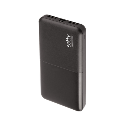 Batería Externa Setty, 10000mAh, 10W, 2 x USB-A, Negra