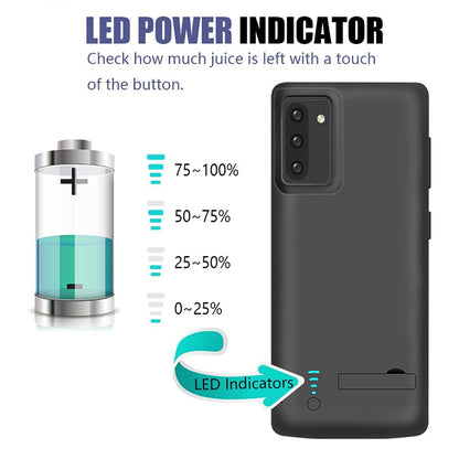 Batería Externa Tipo Funda Techsuit Power Pro Battery para Samsung Galaxy Note 10 5G N971 / Note10 N970, 5000mAh, Negra