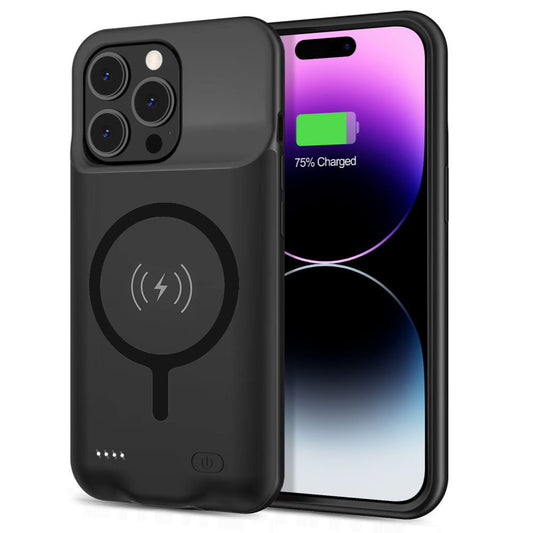 Batería Externa Tipo Funda Inalámbrica Techsuit Power Pro Battery para Apple iPhone 15 Pro, 7000mAh, Negra
