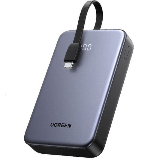 Batería Externa UGREEN PB505, 20000mAh, 22.5W, QC + PD, 1 x USB-A - 2 x USB-C, Gris