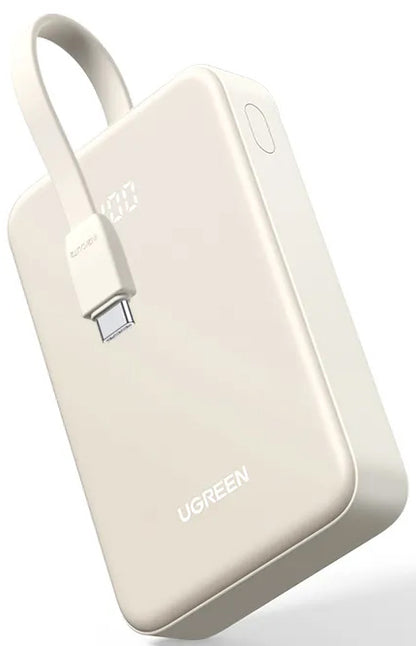 Batería Externa UGREEN PB521, 20000mAh, 30W, QC + PD, 1 x USB-A - 2 x USB-C, Blanca