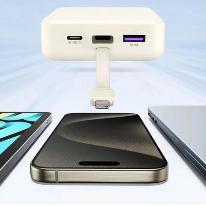 Batería Externa UGREEN PB521, 20000mAh, 30W, QC + PD, 1 x USB-A - 2 x USB-C, Blanca