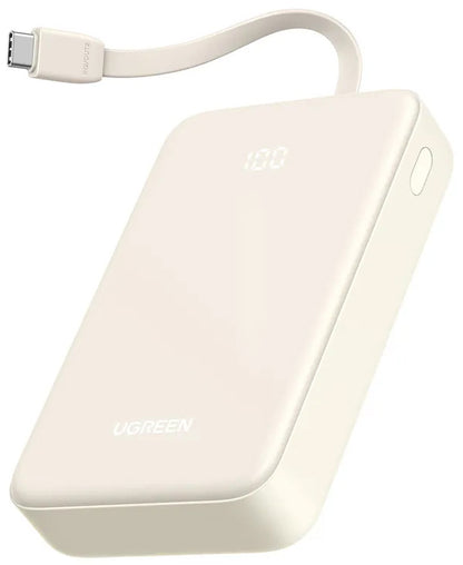 Batería Externa UGREEN PB521, 20000mAh, 30W, QC + PD, 1 x USB-A - 2 x USB-C, Blanca