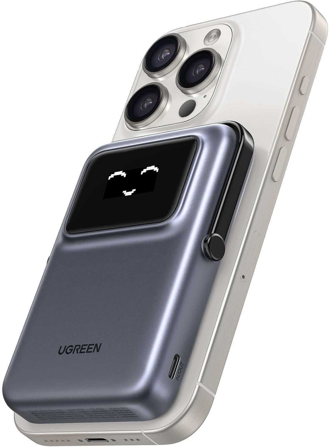 Batería Externa Inalámbrica UGREEN PB572 Uno, 10000mAh, 20W, PD + FQI, 1 x QI - 1 x USB-C, Gris