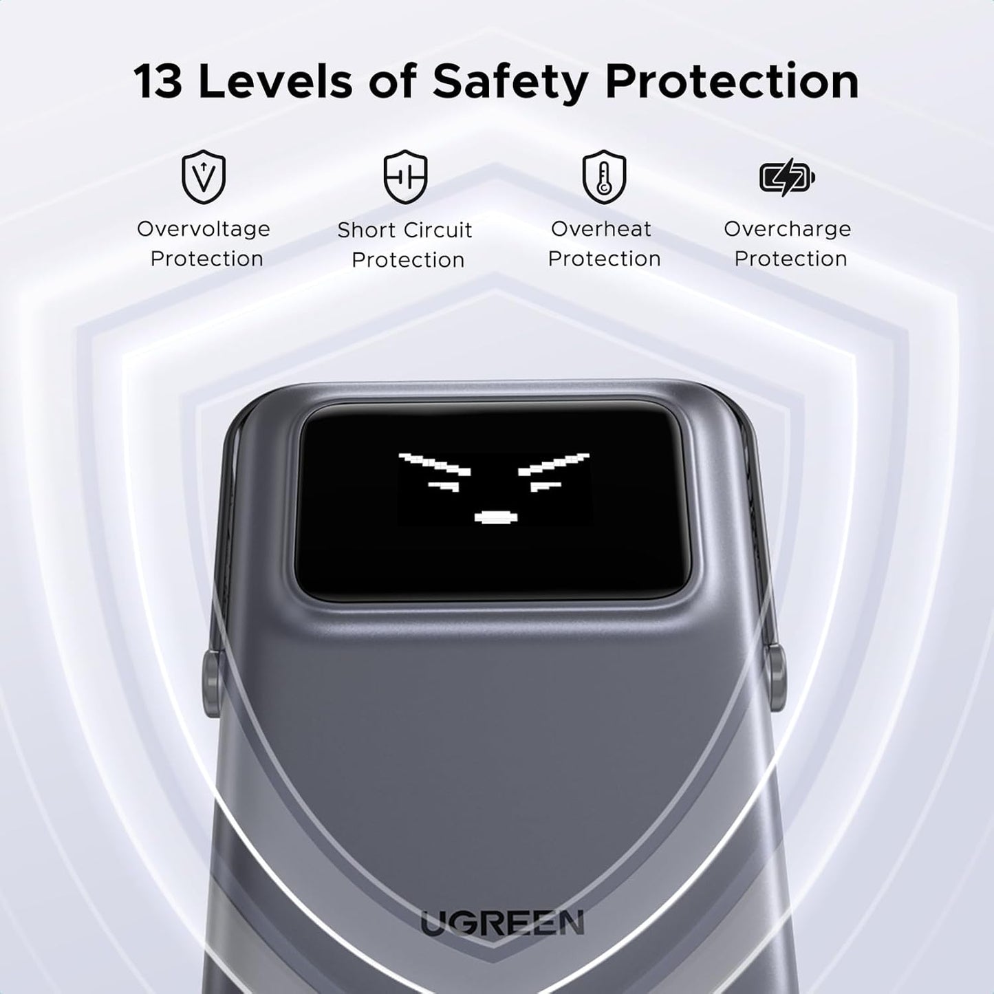 Batería Externa Inalámbrica UGREEN PB572 Uno, 10000mAh, 20W, PD + FQI, 1 x QI - 1 x USB-C, Gris