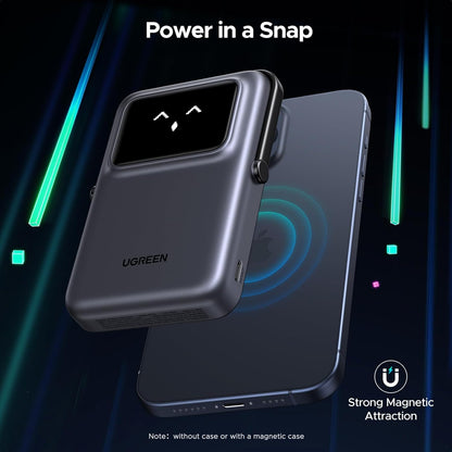 Batería Externa Inalámbrica UGREEN PB572 Uno, 10000mAh, 20W, PD + FQI, 1 x QI - 1 x USB-C, Gris