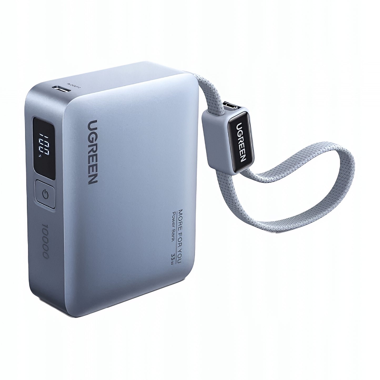 Batería Externa UGREEN PB584 (75173B), 10000mAh, 33W, QC + PD, 1 x USB-A - 2 x USB-C, Azul