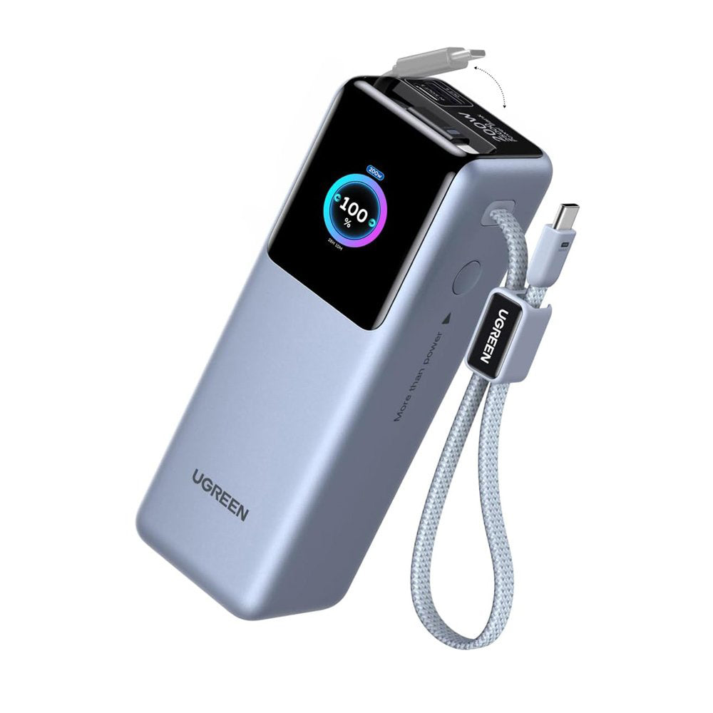 Batería Externa UGREEN PB728 (75702B), 25000mAh, 200W, QC + PD, 1 x USB-A - 3 x USB-C, Gris