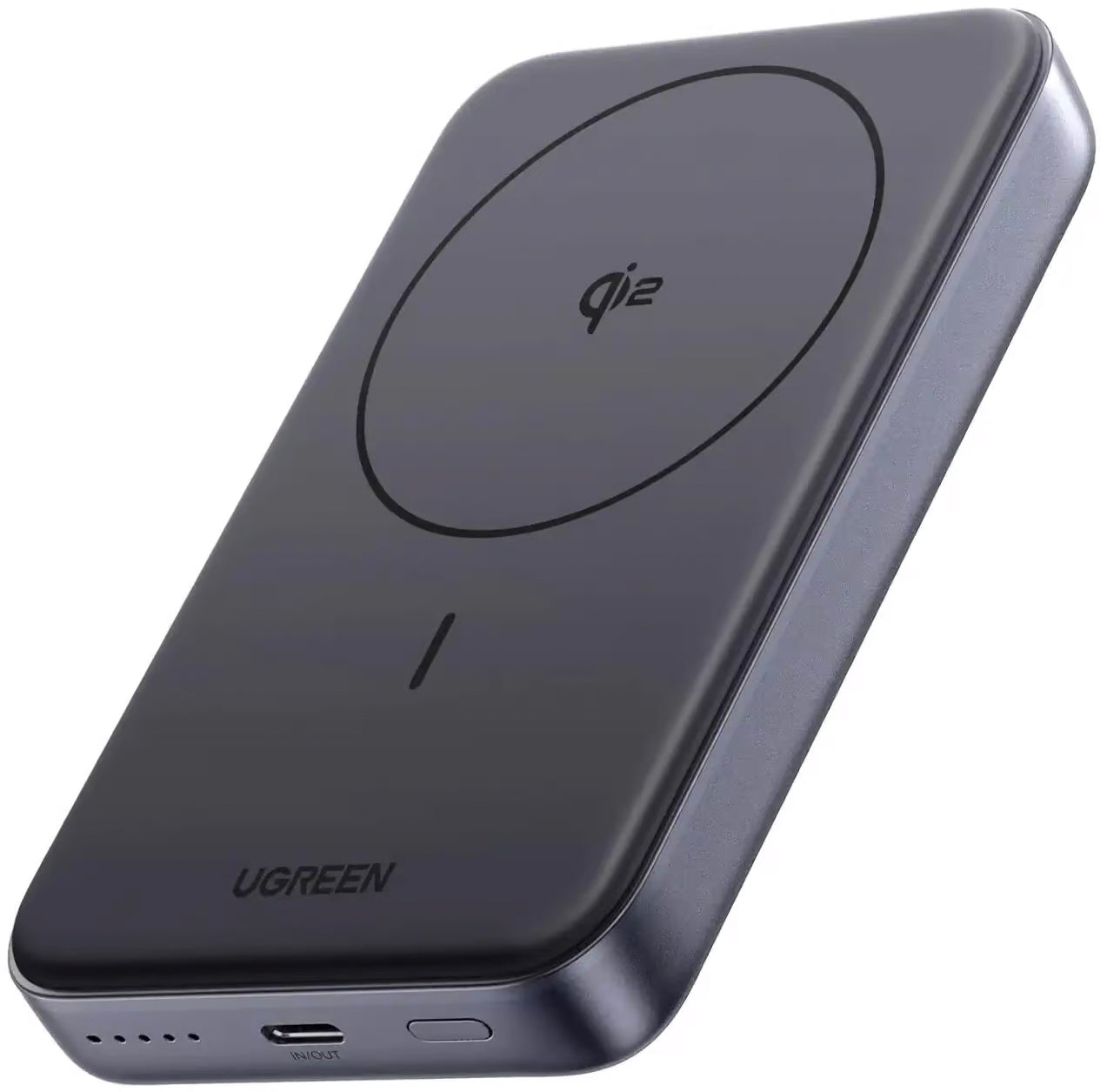 Batería Externa UGREEN PB761, 10000mAh, 30W, PD + FQI, 1 x QI - 1 x USB-C, Gris