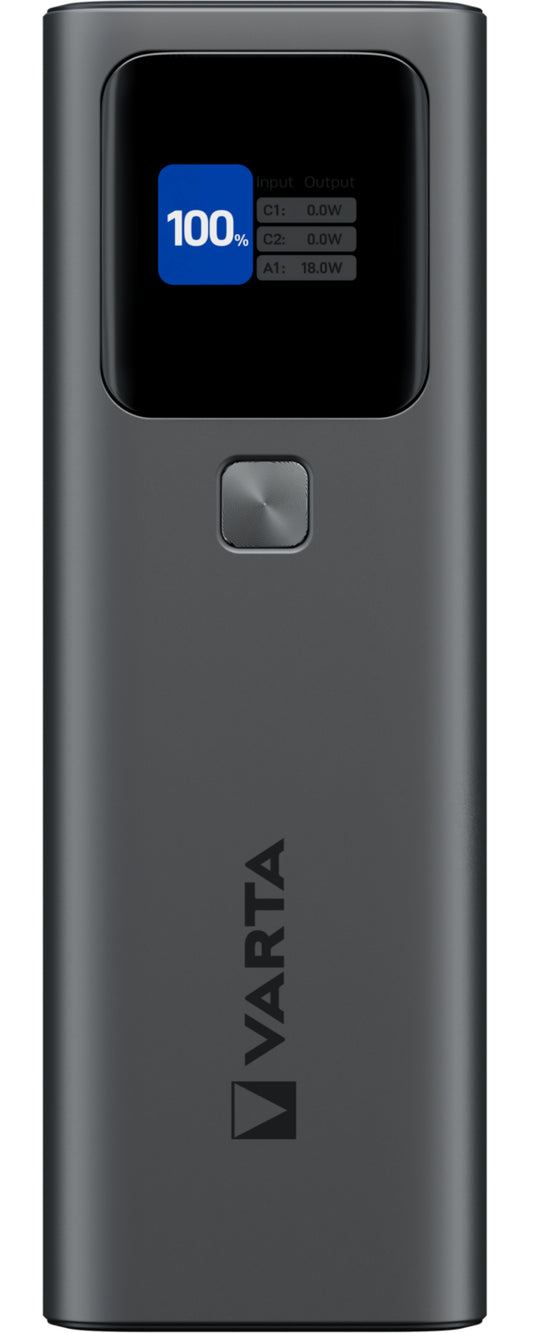 Varta High Speed External Battery, 27000mAh, 140W, QC + PD, 1 x USB-A - 2 x USB-C, Black