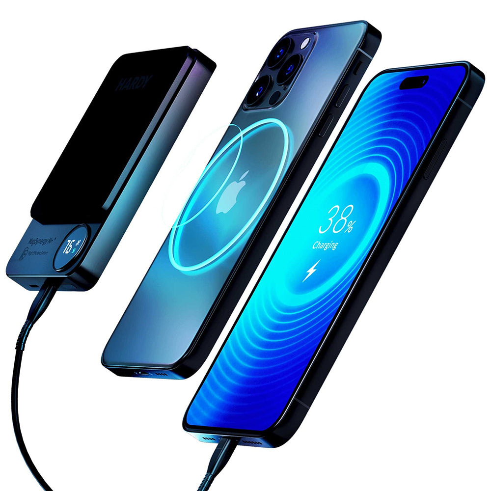Batería Externa Inalámbrica 3MK MagSynergy Ni+, 5000mAh, 22.5W, PD + FQI, 1 x QI - 1 x USB-C, Negra