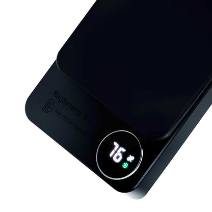 Batería Externa Inalámbrica 3MK MagSynergy Ni+, 5000mAh, 22.5W, PD + FQI, 1 x QI - 1 x USB-C, Negra