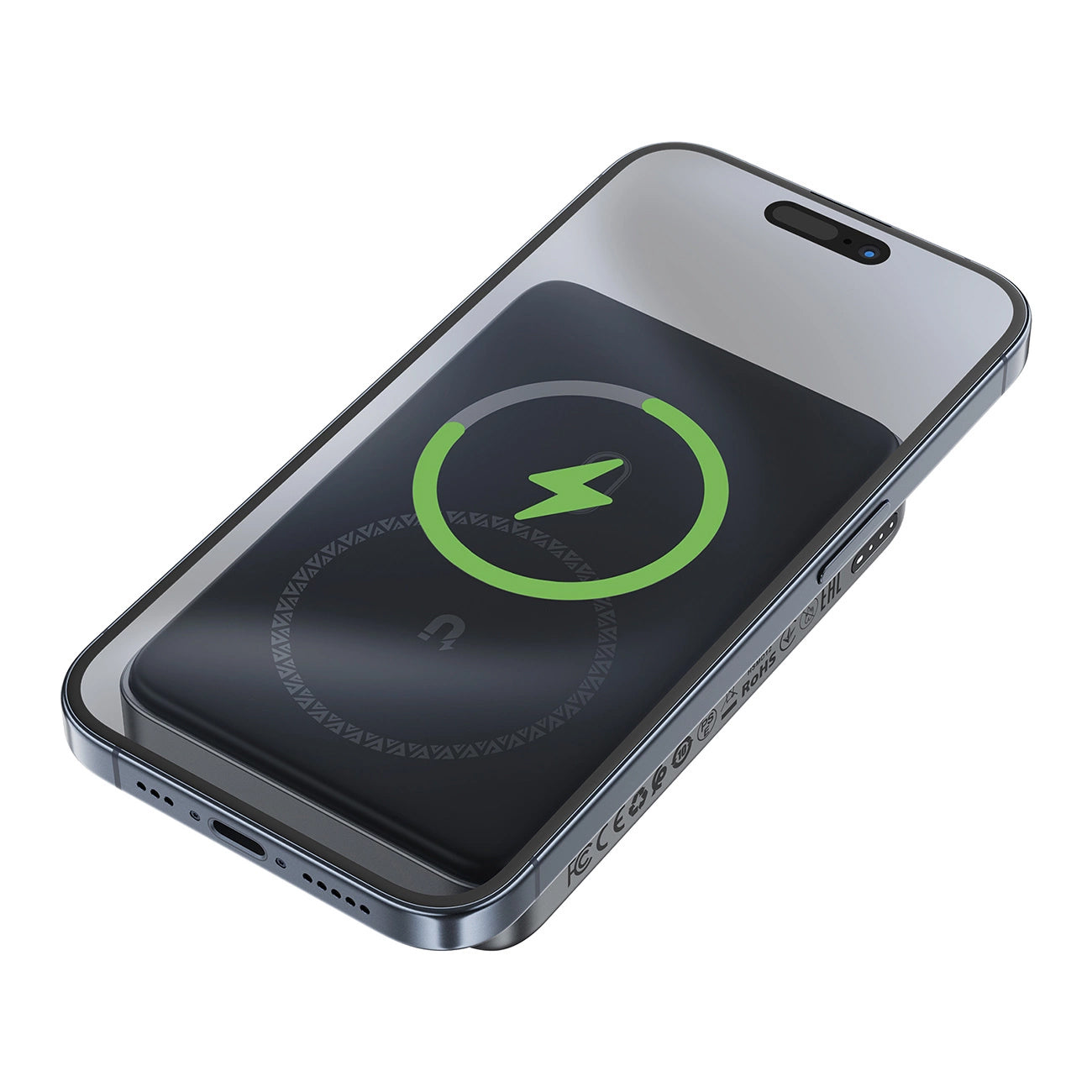 Batería Externa Inalámbrica Acefast M10, 10000mAh, 30W, PD + FQI, 1 x QI - 2 x USB-C, Negra