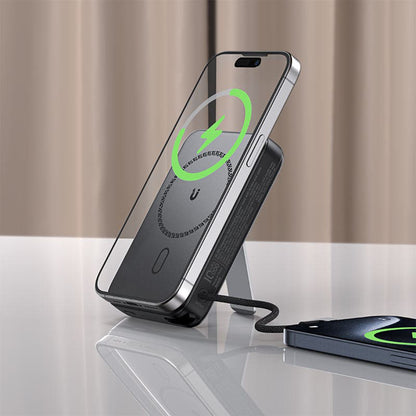 Acefast M24 Wireless External Battery, 10000mAh, 22.5W, PD + FQI, 1 x QI - 2 x USB-C, Gray