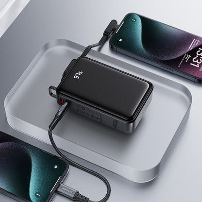 Batería Externa Acefast M4, 20000mAh, 67W, PD, 1 x USB-A - 2 x USB-C, Negra