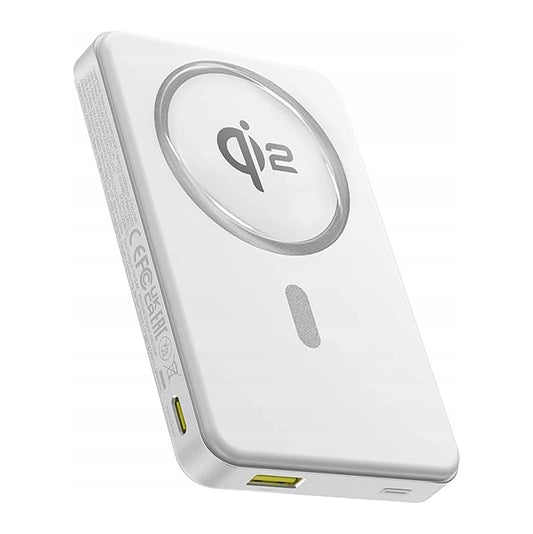 External Wireless Battery Baseus Airpow2 Qi2, 10000mAh, 22.5W, QC + PD + FQI, 1 x QI - 1 x USB-A - 1 x USB-C, White P10080000213-00