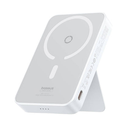 Batería Externa Inalámbrica Baseus MagPro PPCXZ05, 5000mAh, 20W, PD + FQI, 1 x QI - 1 x USB-C, Blanca P10064101223-00