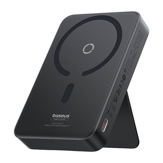 Batería Externa Inalámbrica Baseus MagPro PPCXZ05, 5000mAh, 20W, PD + FQI, 1 x QI - 1 x USB-C, Negra P10064101123-00