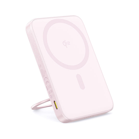 Batería Externa Inalámbrica Baseus PicoGo, 5000mAh, 20W, PD + FQI, 1 x QI - 1 x USB-C, Rosa P10076800413-00