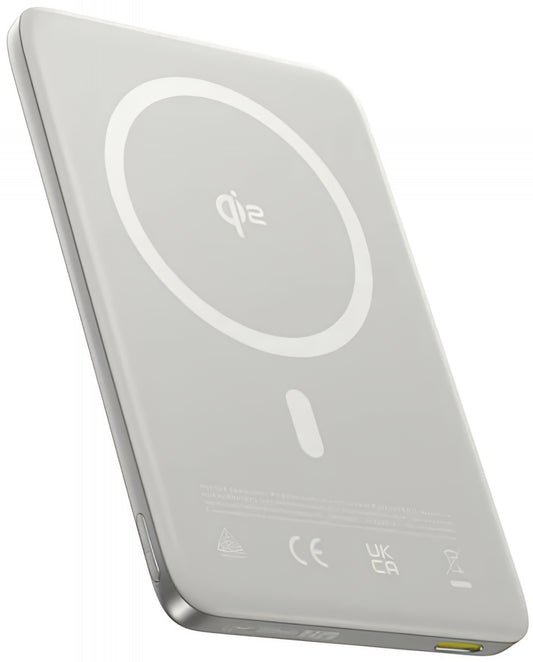 Batería Externa Inalámbrica Baseus PicoGo AM41, 10000mAh, 27W, PD + FQI, 1 x QI - 1 x USB-C, Beige E0027203