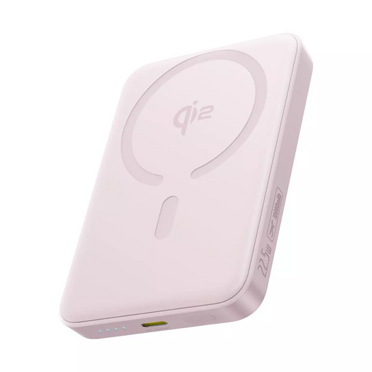 Batería Externa Inalámbrica Baseus Enerfill FM12, 10000mAh, 22.5W, PD + FQI, 1 x QI - 1 x USB-C, Rosa E0028502