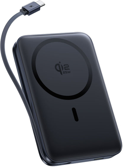 Batería Externa Inalámbrica Baseus PicoGo AM61, 10000mAh, 45W, PD + FQI, 1 x QI - 2 x USB-C, Negra E0028V00