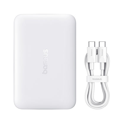 Batería Externa Inalámbrica Baseus EnerFill FM11, 10000mAh, 30W, PD + FQI, 1 x QI - 1 x USB-C, Blanca