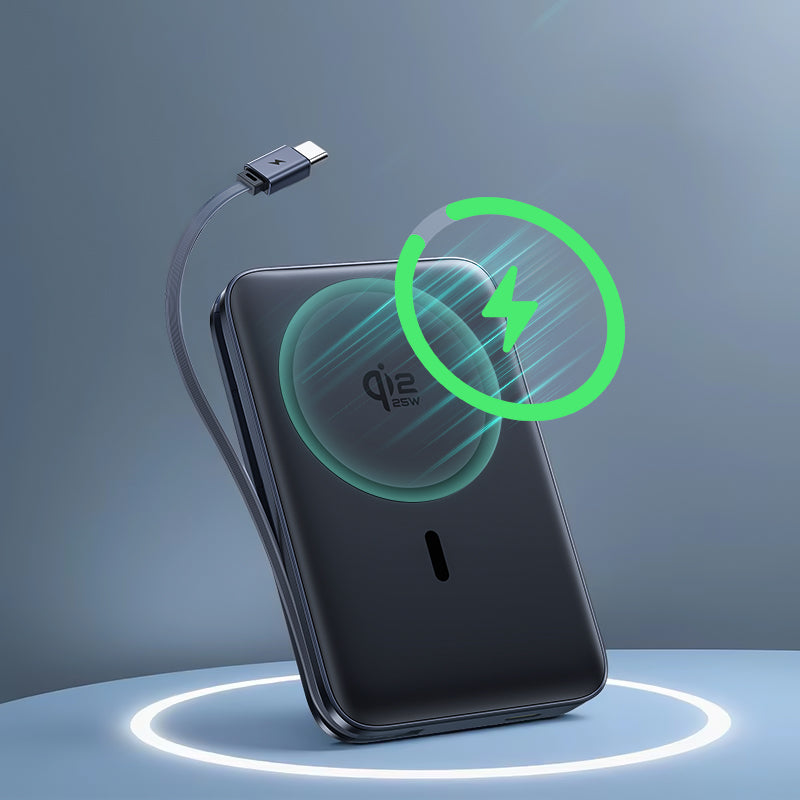 Batería Externa Inalámbrica Baseus PicoGo AM61, 10000mAh, 45W, PD + FQI, 1 x QI - 2 x USB-C, Negra E0028V00