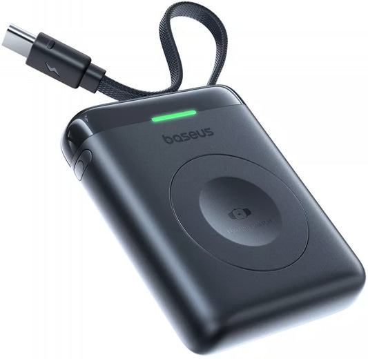Batería Externa Inalámbrica Baseus EnerFill FW11 para Apple Watch Series, 1640mAh, 5W, 1 x QI, Negra E0205301