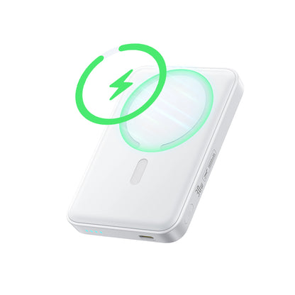 Batería Externa Inalámbrica Baseus EnerFill FM11, 10000mAh, 30W, PD + FQI, 1 x QI - 1 x USB-C, Blanca