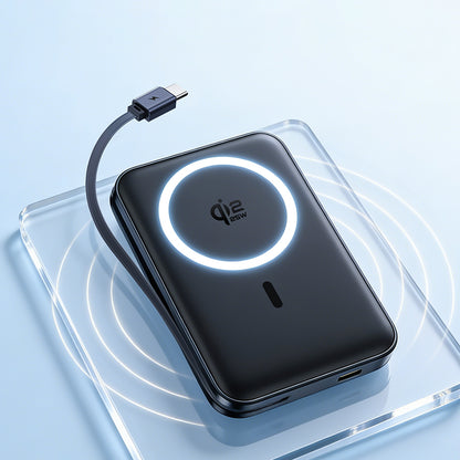 Batería Externa Inalámbrica Baseus PicoGo AM61, 10000mAh, 45W, PD + FQI, 1 x QI - 2 x USB-C, Negra E0028V00