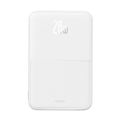 Batería Externa Inalámbrica Baseus MagPro PPCXZ05, 5000mAh, 20W, PD + FQI, 1 x QI - 1 x USB-C, Blanca P10064101223-00