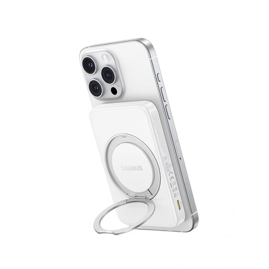Batería Externa Inalámbrica Baseus PicoGo, 5000mAh, 20W, PD + FQI, 1 x QI - 1 x USB-C, Blanca P10076800213-01