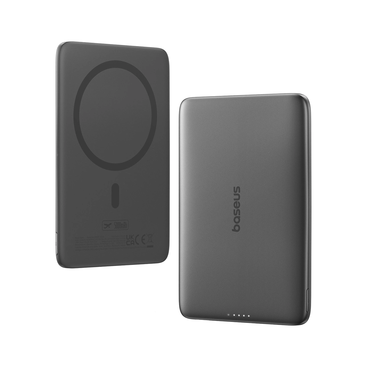 Batería Externa Inalámbrica Baseus PicoGo AM41, 5000mAh, 20W, PD + FQI, 1 x QI - 1 x USB-C, Negra