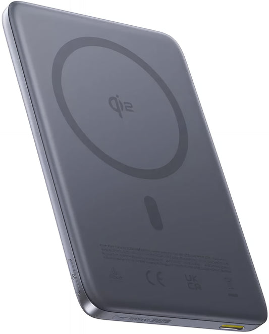 Batería Externa Inalámbrica Baseus PicoGo AM41, 10000mAh, 27W, PD + FQI, 1 x QI - 1 x USB-C, Gris E0027200