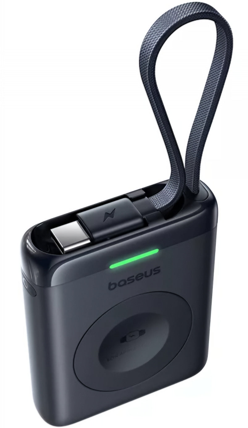 Batería Externa Inalámbrica Baseus EnerFill FW11 para Apple Watch Series, 1640mAh, 5W, 1 x QI, Negra E0205301