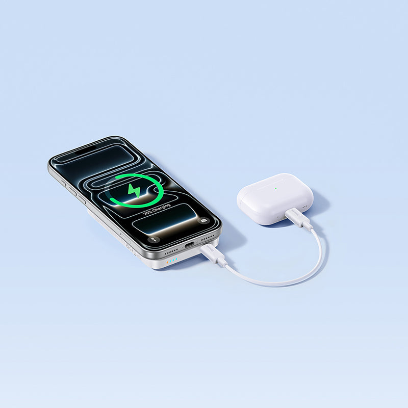 Batería Externa Inalámbrica Baseus EnerFill FM11, 10000mAh, 30W, PD + FQI, 1 x QI - 1 x USB-C, Blanca