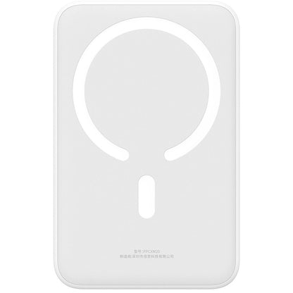 Mini batería externa inalámbrica Baseus Magnetic, 20000mAh, 20W, PD + FQI, 1 x QI - 1 x USB-C, Blanco PPCX150002 