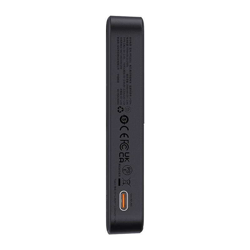 Batería Externa Inalámbrica Baseus MagPro PPCXZ05, 5000mAh, 20W, PD + FQI, 1 x QI - 1 x USB-C, Negra P10064101123-00