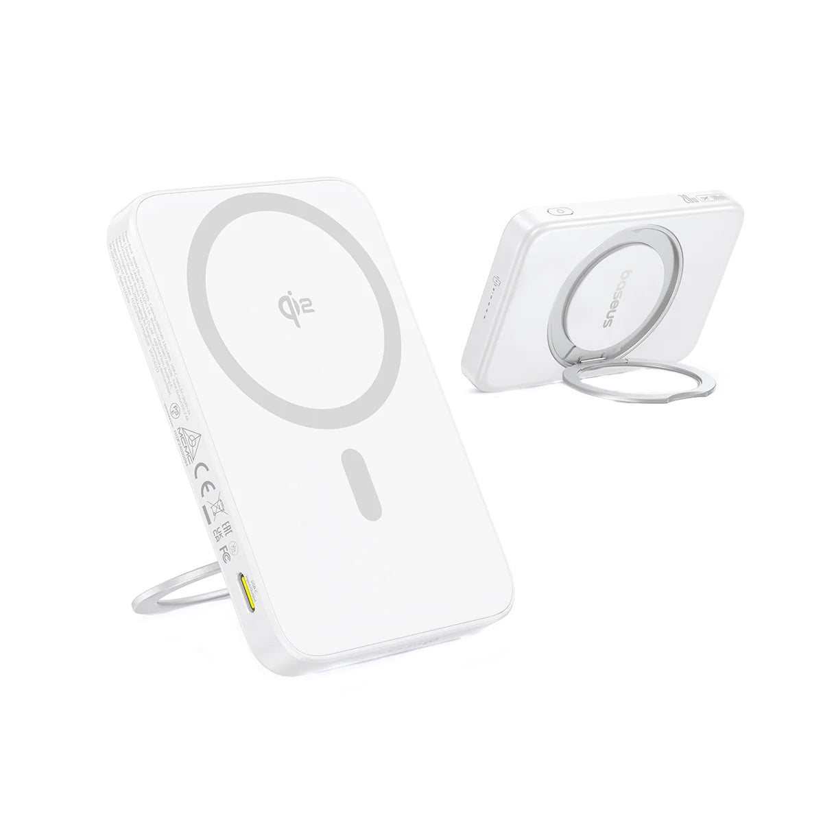 Batería Externa Inalámbrica Baseus PicoGo, 5000mAh, 20W, PD + FQI, 1 x QI - 1 x USB-C, Blanca P10076800213-01