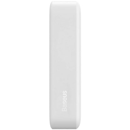 Mini batería externa inalámbrica Baseus Magnetic, 20000mAh, 20W, PD + FQI, 1 x QI - 1 x USB-C, Blanco PPCX150002 