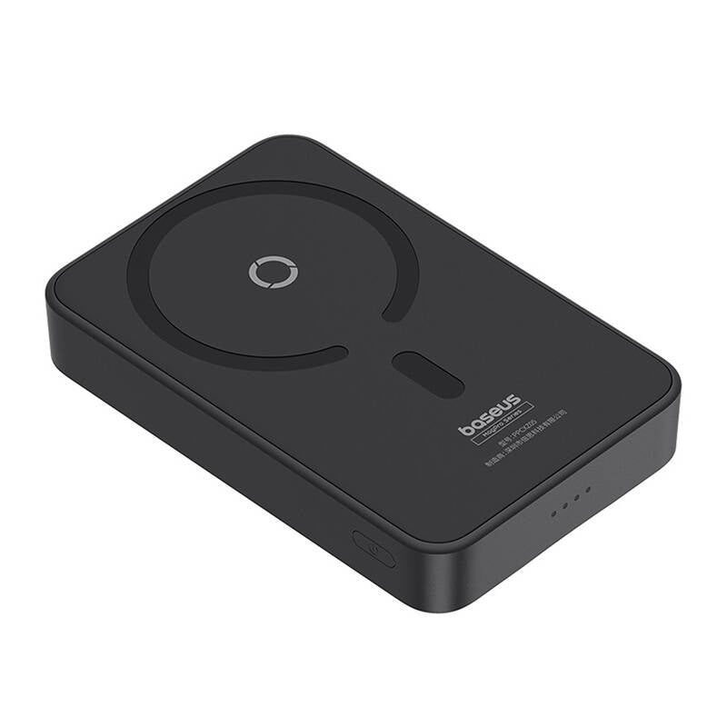 Batería Externa Inalámbrica Baseus MagPro PPCXZ05, 5000mAh, 20W, PD + FQI, 1 x QI - 1 x USB-C, Negra P10064101123-00