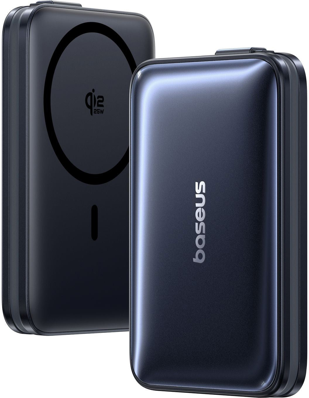 Batería Externa Inalámbrica Baseus PicoGo AM61, 10000mAh, 45W, PD + FQI, 1 x QI - 2 x USB-C, Negra E0028V00