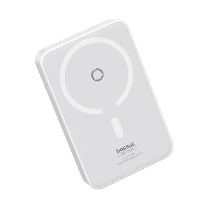 Batería Externa Inalámbrica Baseus MagPro PPCXZ05, 5000mAh, 20W, PD + FQI, 1 x QI - 1 x USB-C, Blanca P10064101223-00